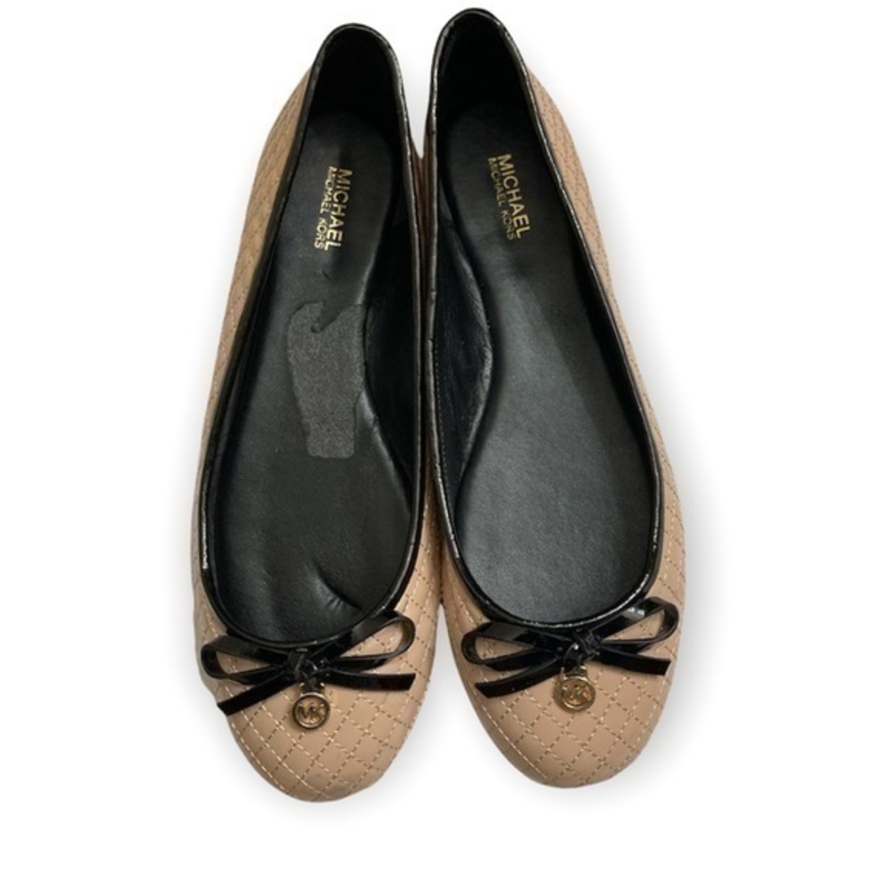 Michael kors pink patent leather quilted ballet flats